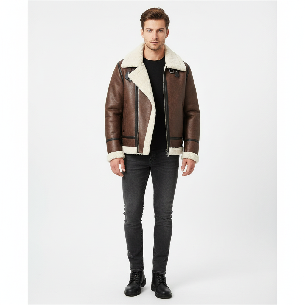 Lucas | Men's Sherpa Jacket With Zip Closure And High Neck | Winter