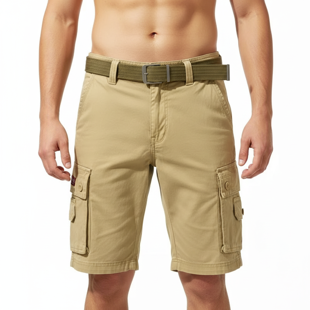 Lucas | Men's Shorts With Cargo Pockets And Button Closure | Casual