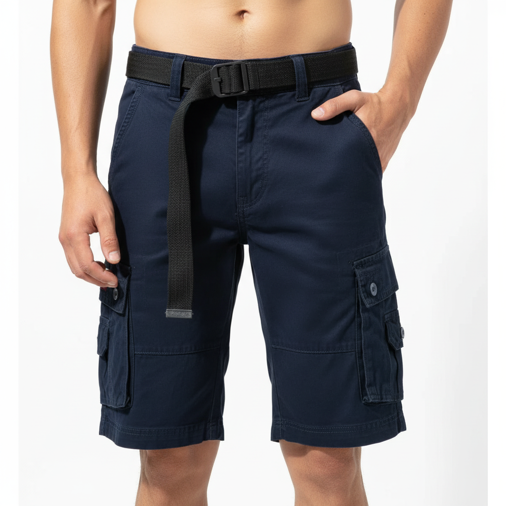 Lucas | Men's Shorts With Cargo Pockets And Button Closure | Casual