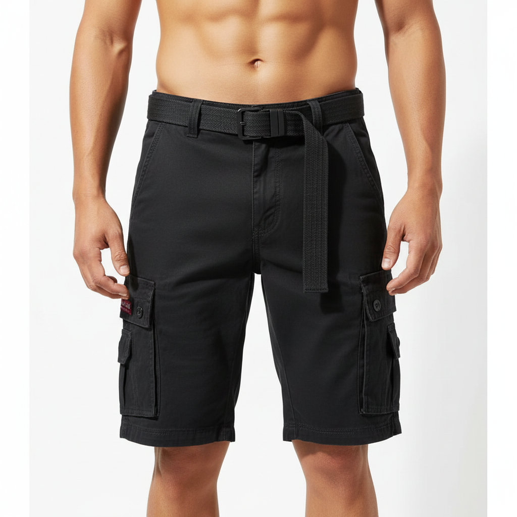 Lucas | Men's Shorts With Cargo Pockets And Button Closure | Casual