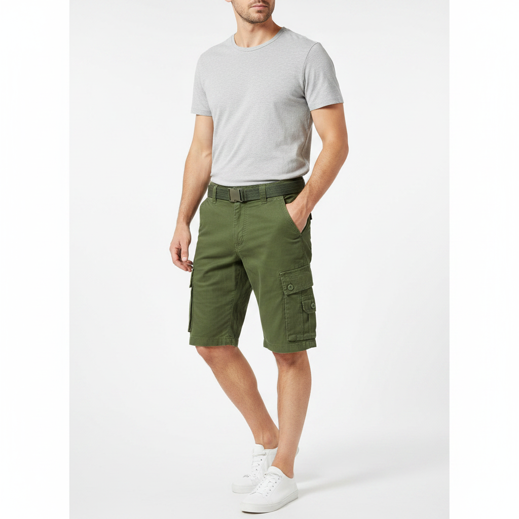 Lucas | Men's Shorts With Cargo Pockets And Button Closure | Casual