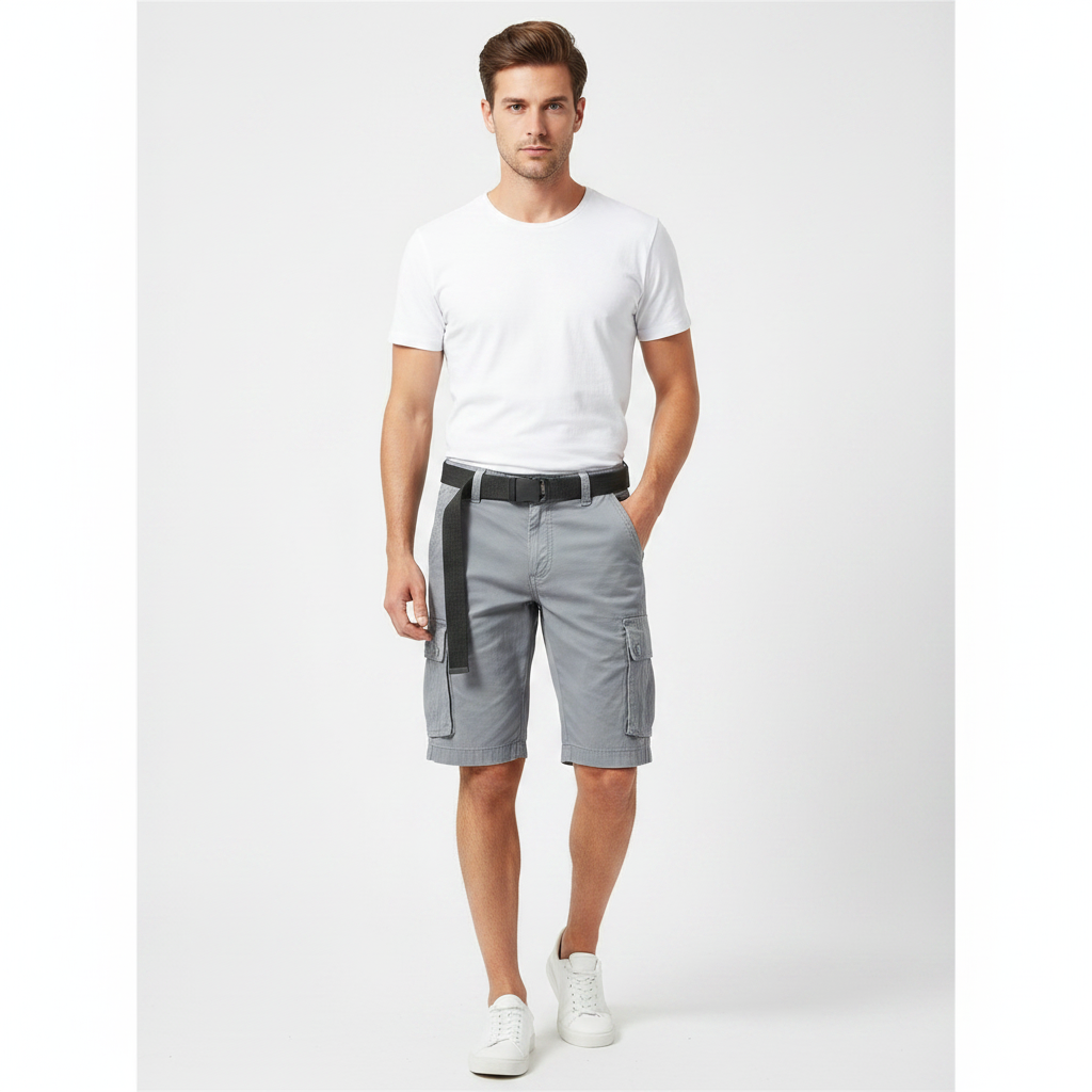 Lucas | Men's Shorts With Cargo Pockets And Button Closure | Casual