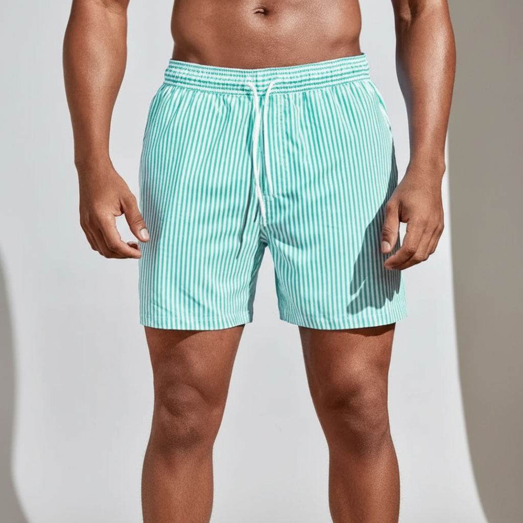 Lucas | Men's Swim Short With Drawstring Waist And Striped Design | Summer