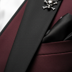 Lucas | Men's Three Piece Suit With Notch Lapel And Contrast Trim | Formal