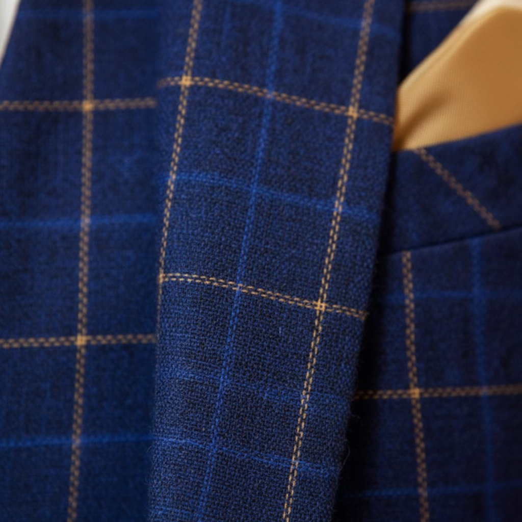 Lucas | Men's Three Piece Suit With Notch Lapel And Windowpane Pattern | Formal