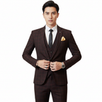 Lucas | Men's Three Piece Suit With Notch Lapel And Windowpane Pattern | Formal