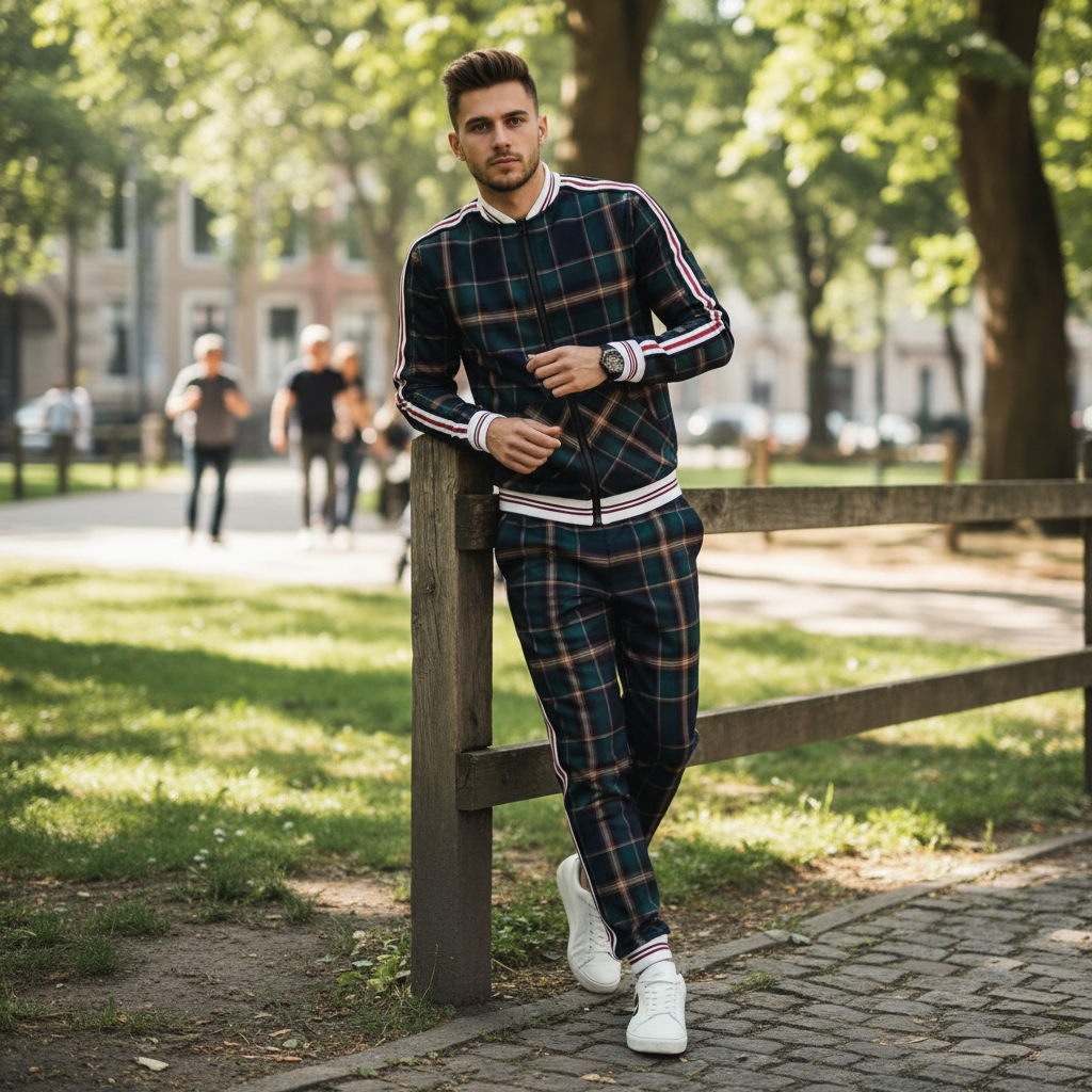 Lucas | Men's Tracksuit With Zip Jacket And Side Stripe Pants | Sporty
