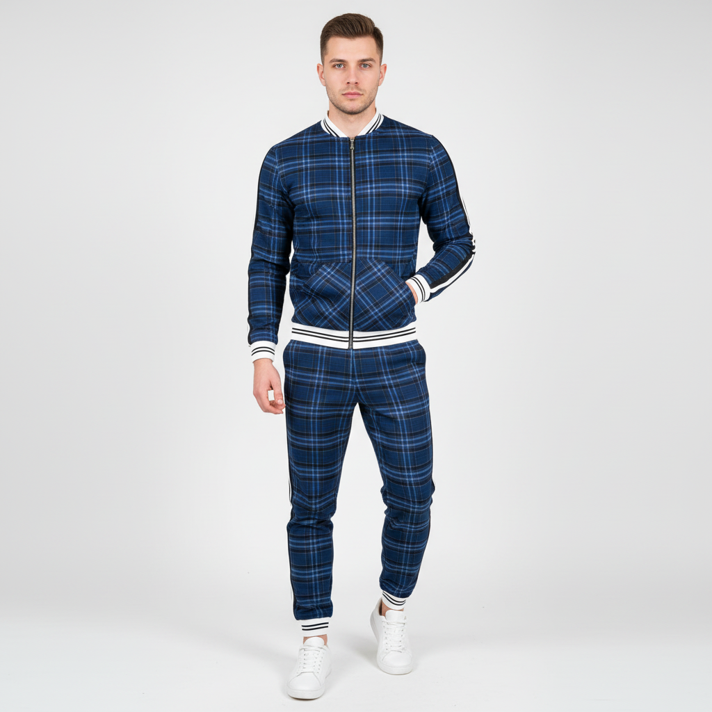 Lucas | Men's Tracksuit With Zip Jacket And Side Stripe Pants | Sporty