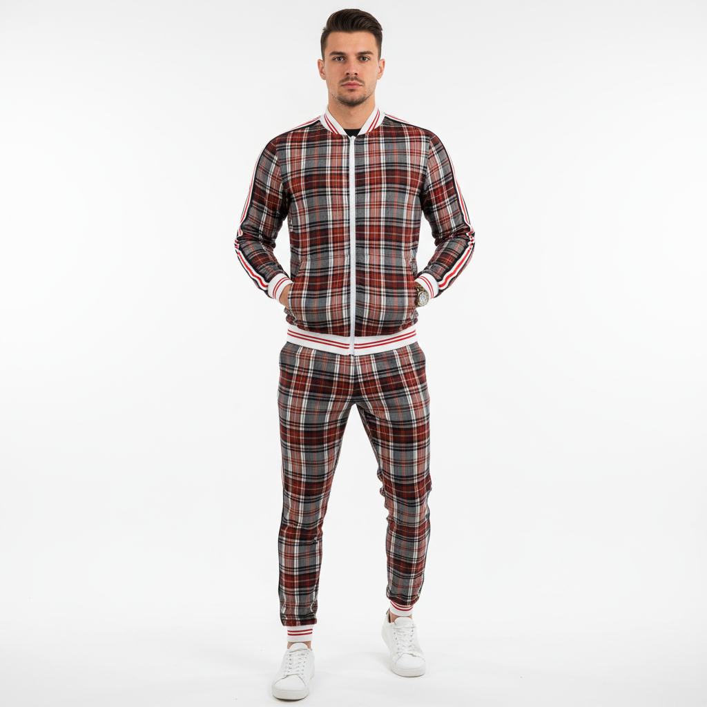 Lucas | Men's Tracksuit With Zip Jacket And Side Stripe Pants | Sporty