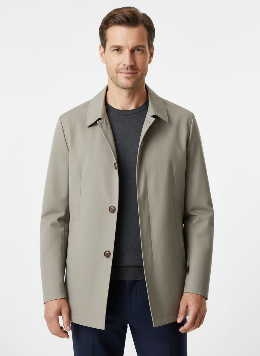 Lucas | Men's Trench Coat With Button Closure And Side Pockets | Classic