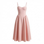 Luna | Women’s Formal Midi Dress With Spaghetti Straps And Sweetheart Neckline | Elegant