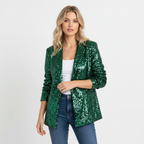 Madison | Women's Blazer With Sequin Texture And Notch Lapel | Glamorous