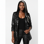 Madison | Women's Blazer With Sequin Texture And Notch Lapel | Glamorous