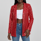 Madison | Women's Blazer With Sequin Texture And Notch Lapel | Glamorous