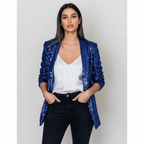 Madison | Women's Blazer With Sequin Texture And Notch Lapel | Glamorous