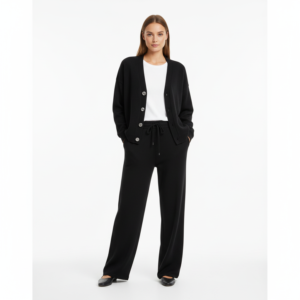 Madison | Women's Cardigan With Drawstring Pants With Button Front And Pockets | Casual