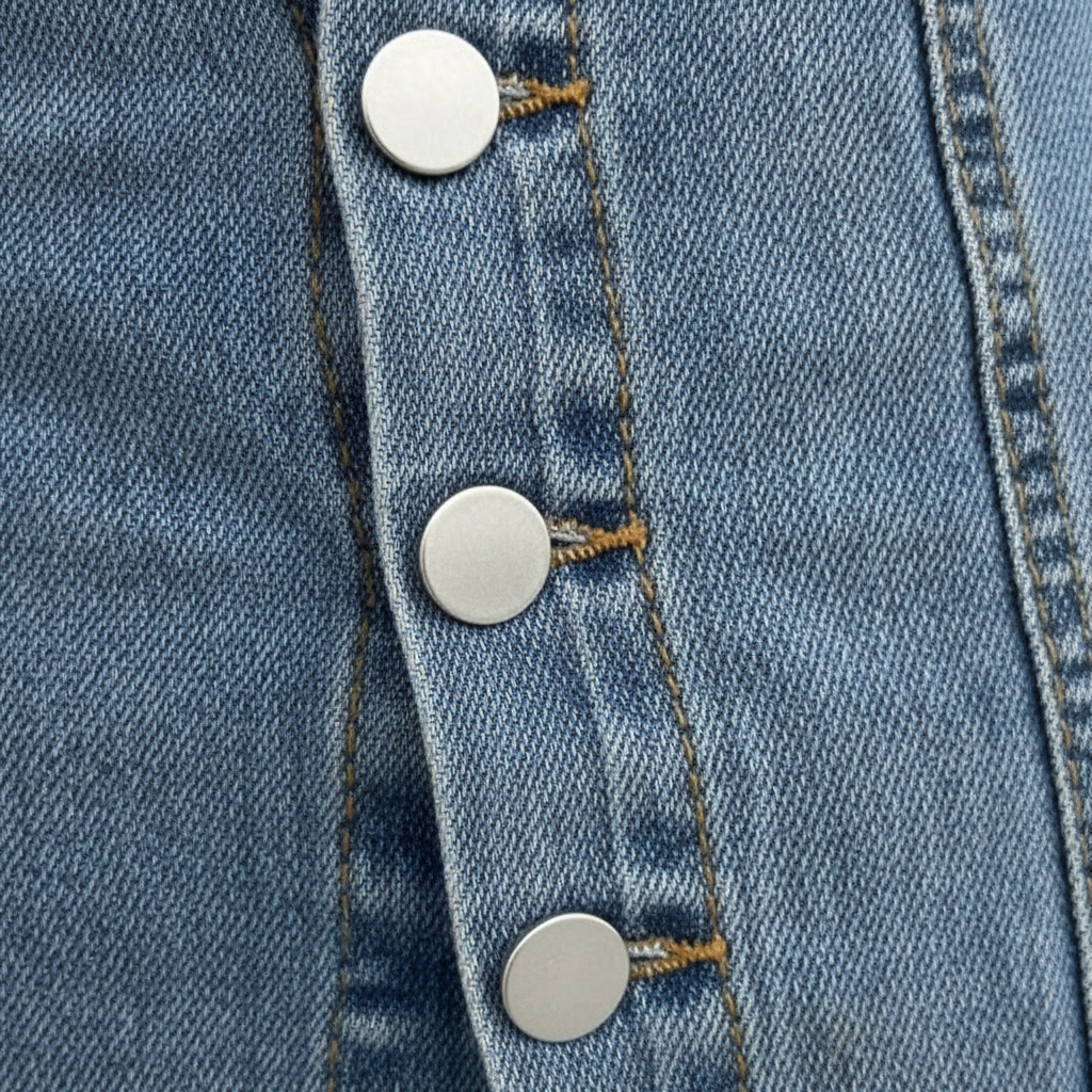 Madison | Women's Denim Skirt With Button Front And Side Slit | Casual