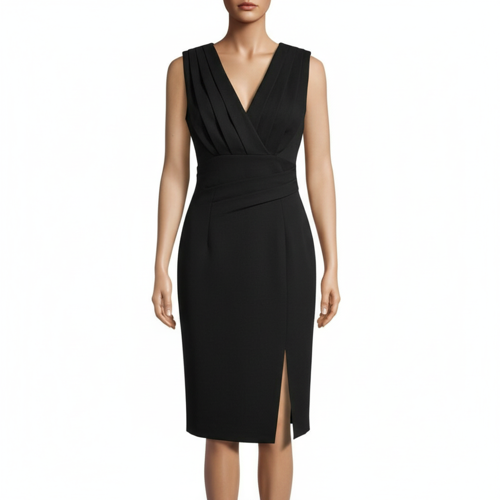 Madison | Women's Graduation Midi Dress With Pleated Bodice And Side Slit | Elegant