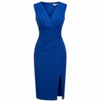Madison | Women's Graduation Midi Dress With Pleated Bodice And Side Slit | Elegant