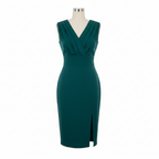 Madison | Women's Graduation Midi Dress With Pleated Bodice And Side Slit | Elegant
