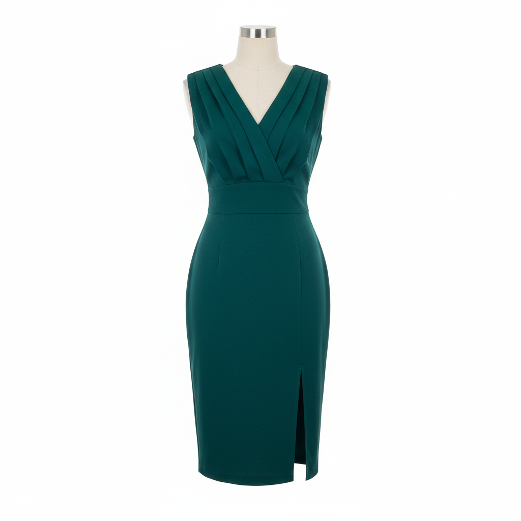 Madison | Women's Graduation Midi Dress With Pleated Bodice And Side Slit | Elegant
