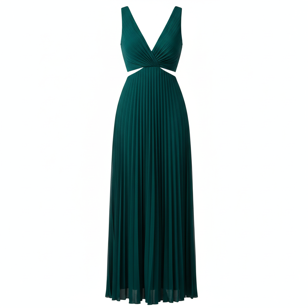 Madison | Women's Graduation Midi Dress With Pleated Skirt And V-Neckline | Elegant