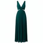 Madison | Women's Graduation Midi Dress With Pleated Skirt And V-Neckline | Elegant