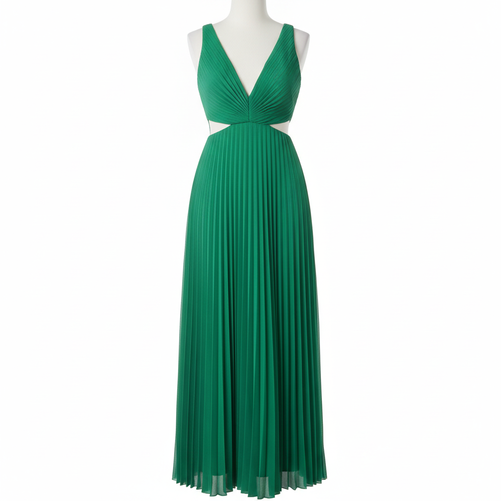 Madison | Women's Graduation Midi Dress With Pleated Skirt And V-Neckline | Elegant