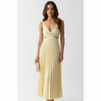 Madison | Women's Graduation Midi Dress With Pleated Skirt And V-Neckline | Elegant