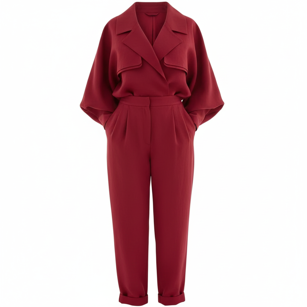 Madison | Women's Jumpsuit With Long Sleeves And Flap Pocket Detail | Modern