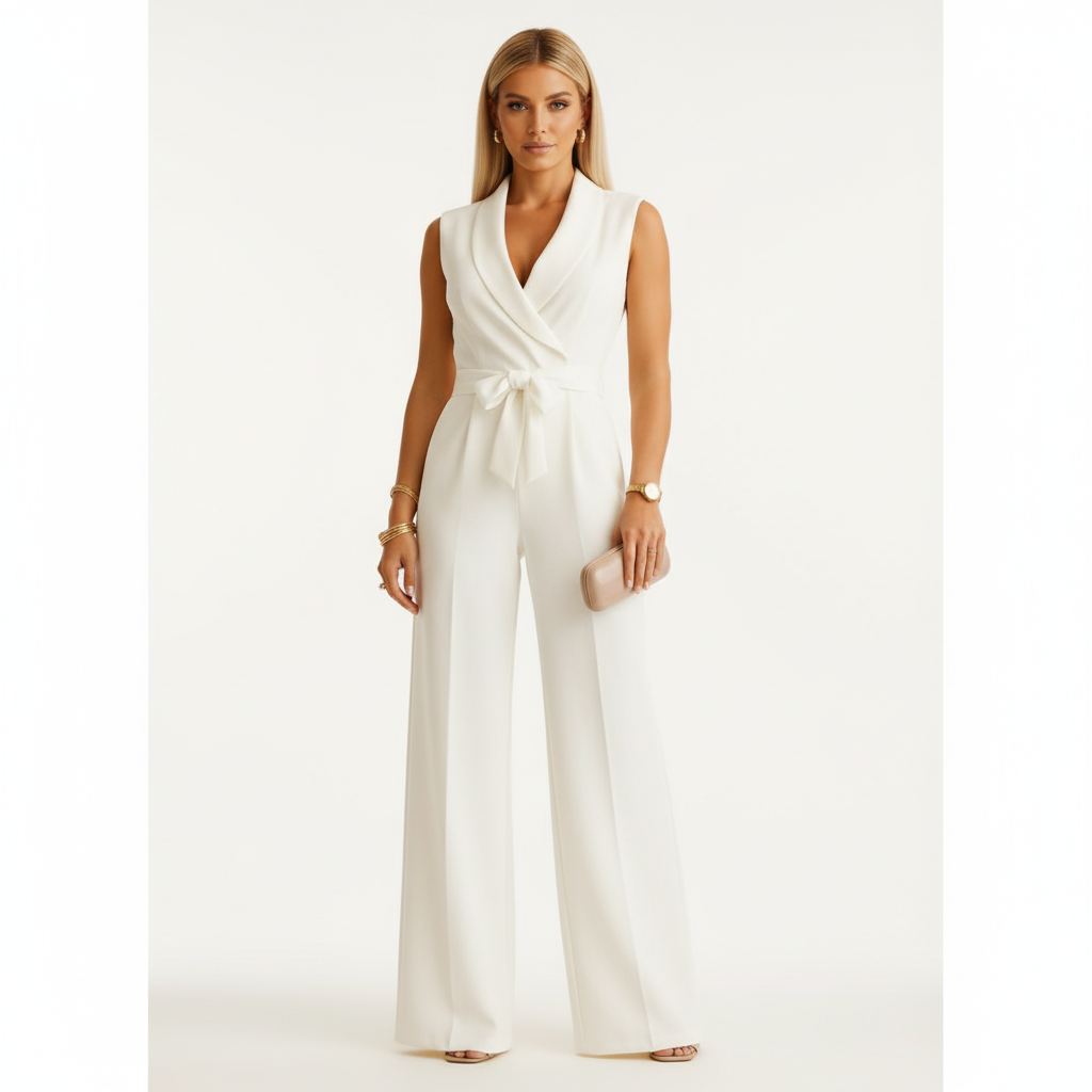 Madison | Women's Jumpsuit With Sleeveless Design And Waist Tie Detail | Elegant