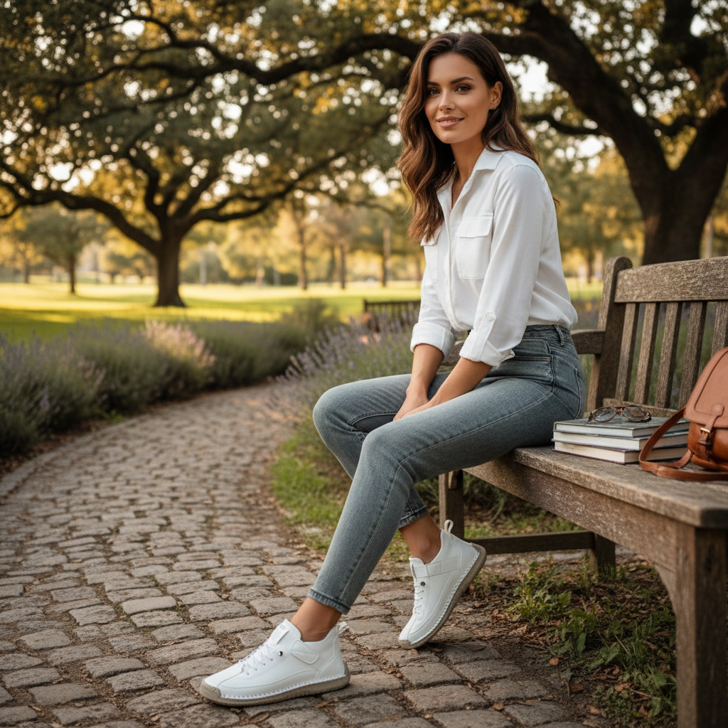 Madison | Women's Lace-Up Sneakers With Low-Top Design And Strap Detail | Casual