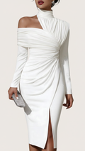 Madison | Women’s Long Sleeve Dress One-Shoulder With Asymmetric Neckline