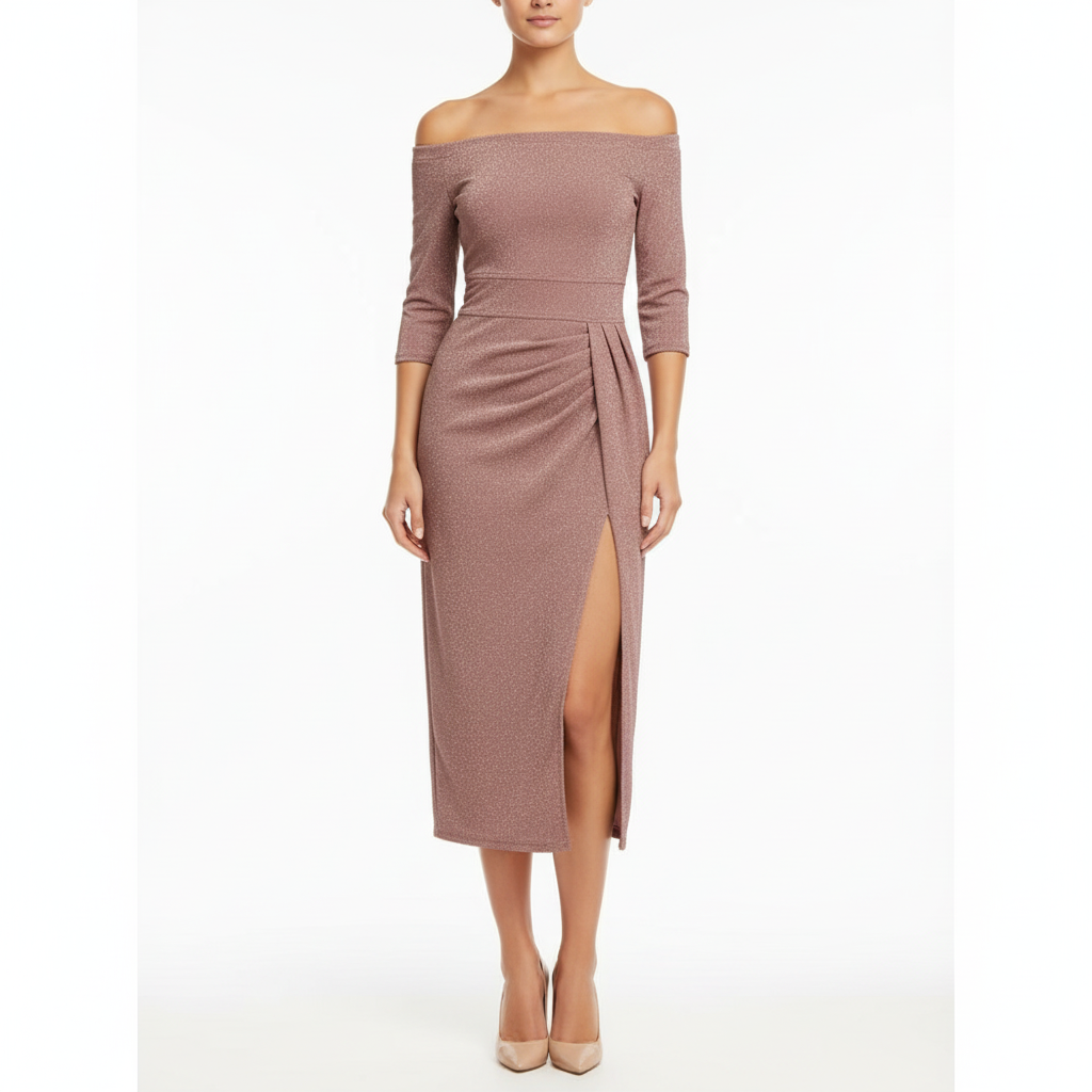 Madison | Women’s Long Sleeve Maxi Dress One-Shoulder With Asymmetric Neckline