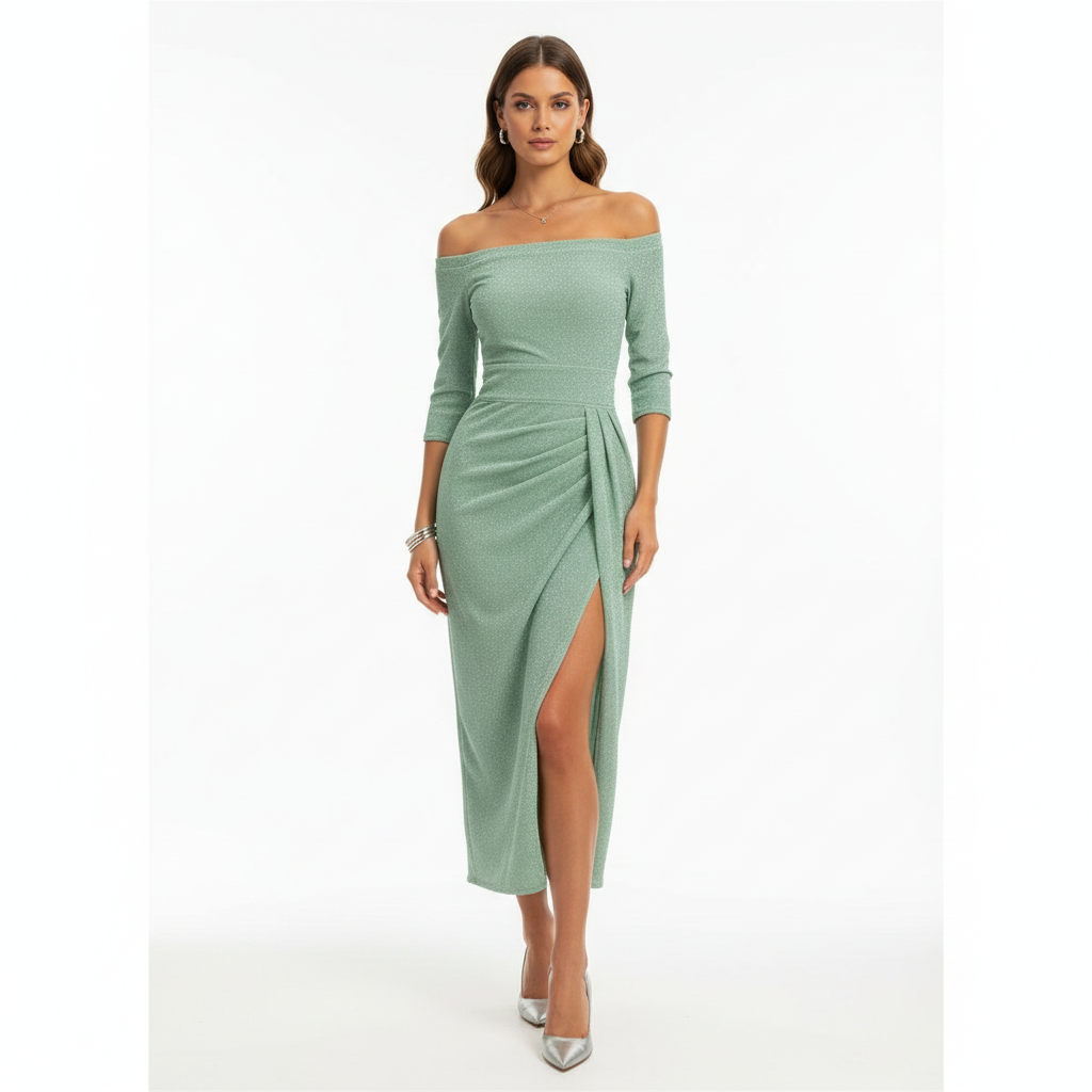 Madison | Women’s Long Sleeve Maxi Dress One-Shoulder With Asymmetric Neckline