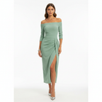 Madison | Women’s Long Sleeve Maxi Dress One-Shoulder With Asymmetric Neckline
