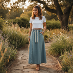 Madison | Women's Maxi Skirt With Drawstring Waist And Pockets | Casual