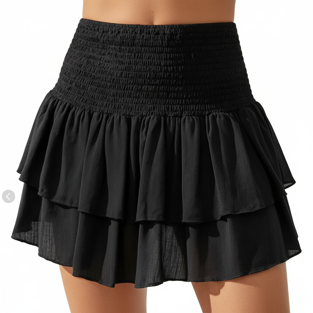 Madison | Women's Mini Skirt With Pleated Design And Printed Pattern | Summer