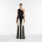 Madison | Women's One Shoulder Dress With Pleated Skirt And Draped Top | Elegant