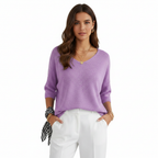 Madison | Women's Top With V Neck And Three Quarter Sleeves | Casual