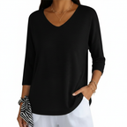 Madison | Women's Top With V Neck And Three Quarter Sleeves | Casual