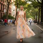 Madison | Women's Wedding Guest Dress With High Neck And Pleated Skirt | Elegant