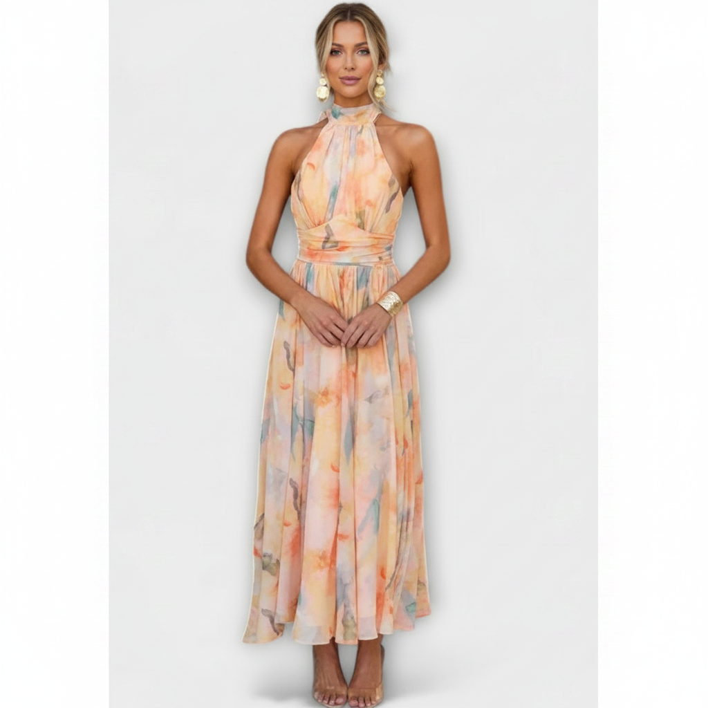 Madison | Women's Wedding Guest Dress With High Neck And Pleated Skirt | Elegant