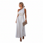 Madison | Women's Wedding Guest Dress With One-Shoulder Neckline And Pleated Skirt | Elegant