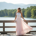 Madison | Women's Wedding Guest Dress With Sleeveless Design And Lace Bodice | Elegant