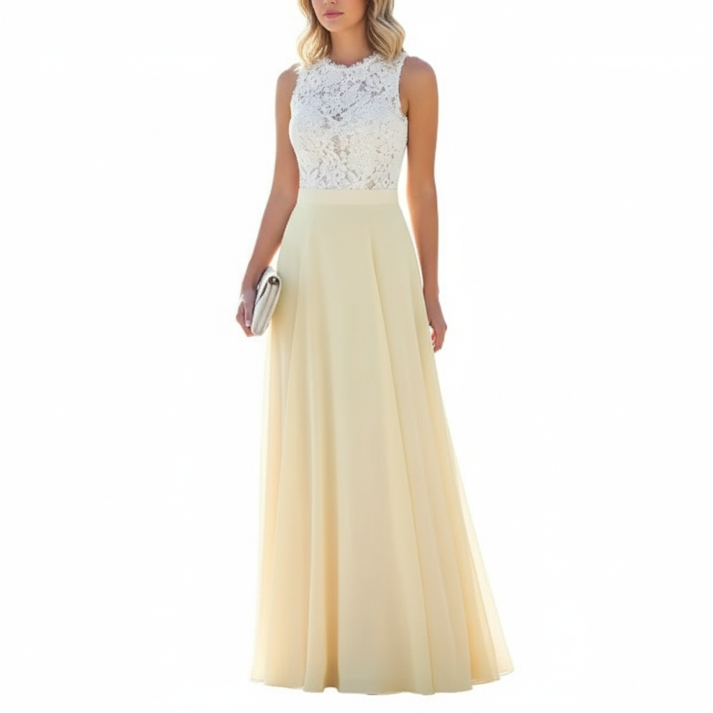 Madison | Women's Wedding Guest Dress With Sleeveless Design And Lace Bodice | Elegant