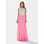 Madison | Women's Wedding Guest Dress With Sleeveless Design And Lace Bodice | Elegant