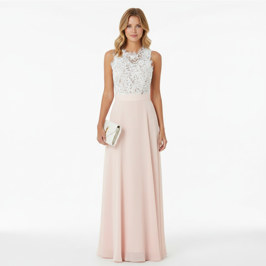Madison | Women's Wedding Guest Dress With Sleeveless Design And Lace Bodice | Elegant