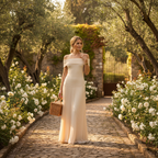 Madison | Women's Wedding Guest Maxi Dress With Off-Shoulder Neckline And Pleated Skirt | Elegant