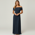 Madison | Women's Wedding Guest Maxi Dress With Off-Shoulder Neckline And Pleated Skirt | Elegant